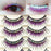VenusFox Colored False Eyelashes Exaggerated Latin Performance Thick Fake Eyelashes Shimmery Show Color Big Eye Makeup Lashes Glue