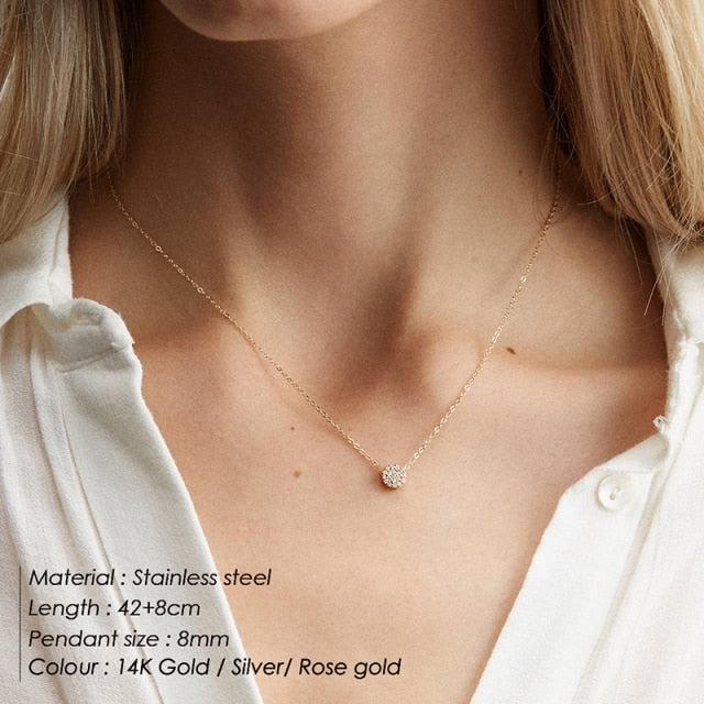 VenusFox Necklace for Women Fashion Love Chokers Stainless Steel Long Gold steel Custom Necklace Dainty Pendant Statement Couple Gift Her