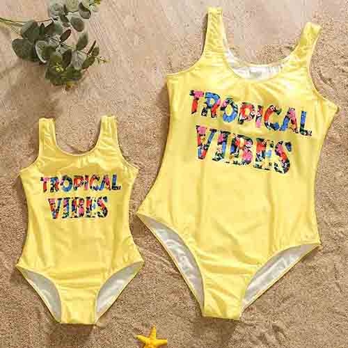 VenusFox Fashion Mommy And Me Clothes Family Swimwear For Mother Daughter Swimsuit Matching Bikini Women Girls Clothes