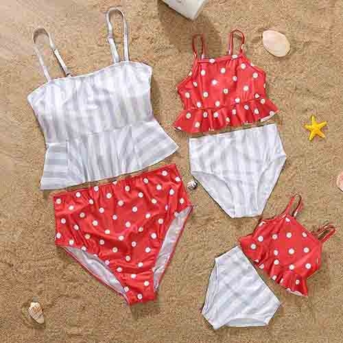 VenusFox Fashion Mommy And Me Clothes Family Swimwear For Mother Daughter Swimsuit Matching Bikini Women Girls Clothes