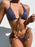 VenusFox Shiny One Piece Swimsuit Women Swimwear Sexy V Neck High Cut Swimming Suit Female Monokini Bodysuit Beach Bathing Suit Swim