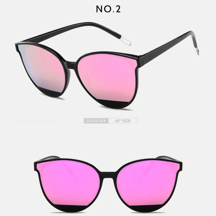 VenusFox Classic Oval Red Ladies Fashion Round Frame Sunglasses Mirror Female Vintage Plastic Ocean Sun Glasses Rimmed Eyewear