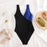 VenusFox Scalloped Splicing High Cut One Piece Swimsuit Women Swimwear Female Ribbed Bather Bathing Suit Swim Lady V2425