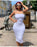 VenusFox Sexy Women Bodycon Dress Slim Elegant Ruched Maxi Dresses Summer Strapless White Backless 2 Layer Evening Party Dress Women