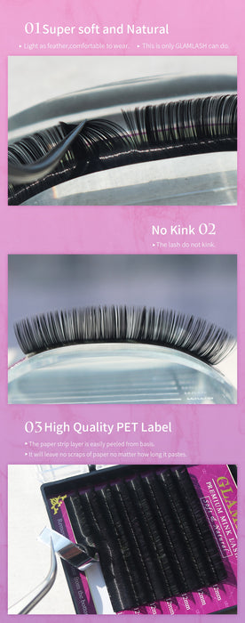 VenusFox 16Rows premium sable false natural matte black eyelash extension wholesale eye lashes extension cilia makeup eyelashes