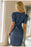 VenusFox Simplee Blue Single-breasted Puff Sleeve Women's Dress Summer Elegant Bodycon Mini Dresses Fashion Square neck Vestidos New