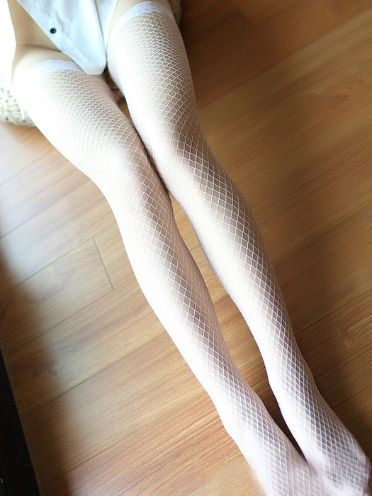 VenusFox Lace Fishnet Stockings Spring summer Women Thigh Knee Socks thin for Ladies Girls over the knee black thin leg