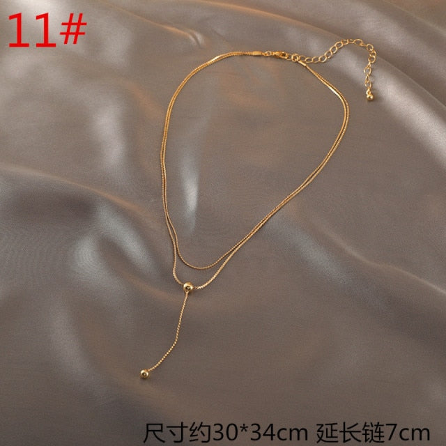 VenusFox Vintage Women's Necklaces Pearl Round Coin Heart Star Pendant Choker Necklace Bohemia 2021 Fashion Wedding Jewelry