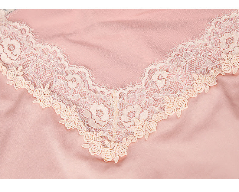 VenusFox Light Luxury Sexy Lingerie Sexy Lace Water Soluble Flower Lace Split Skirt Suspender Nightdress
