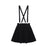 VenusFox Black Velvet Punk Love Strap Mini Skirt
