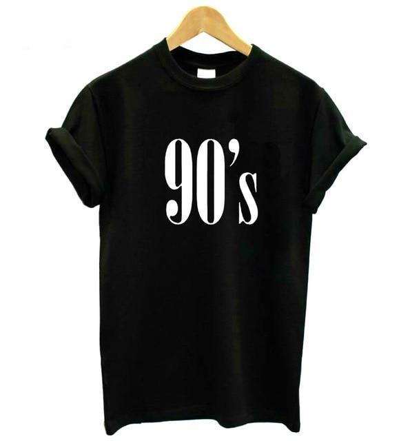 VenusFox 90's Letters Women T shirt Cotton Casual Top Hipster Tee