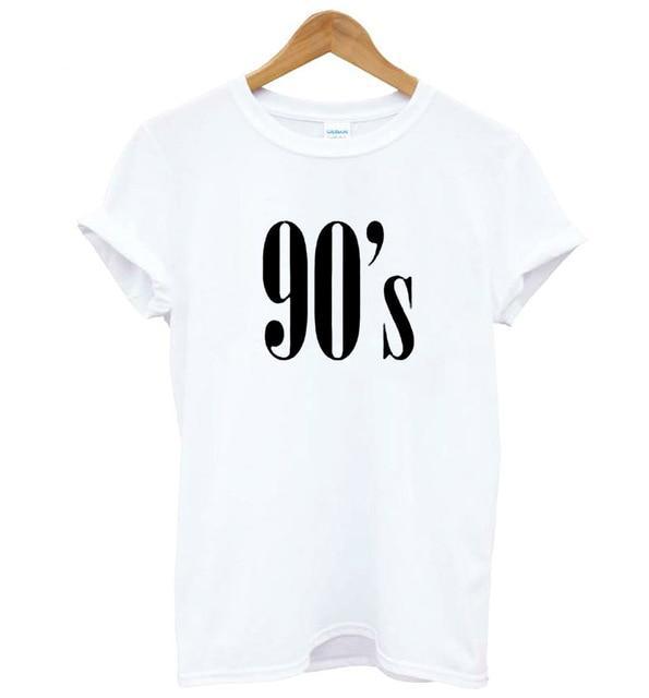 VenusFox 90's Letters Women T shirt Cotton Casual Top Hipster Tee