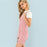 VenusFox Pink Slim Button Up Strap Short Preppy Dress