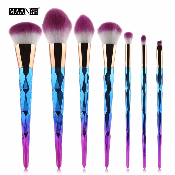 7/10Pcs Diamond Makeup Powder Foundation Eye Shadow Blush Blending Brushes Set  Tool Kits