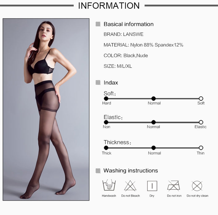 VenusFox Women 40D high sexy elastic solid color thin pantyhose tights