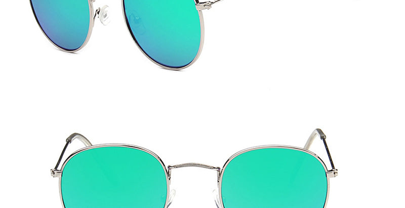 Luxury Mirror Women/Men Brand Designer Round Sun Glasses