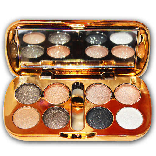 Glitter Eyeshadow With Brush Shiny Eye Shadow Palette 8 Colors