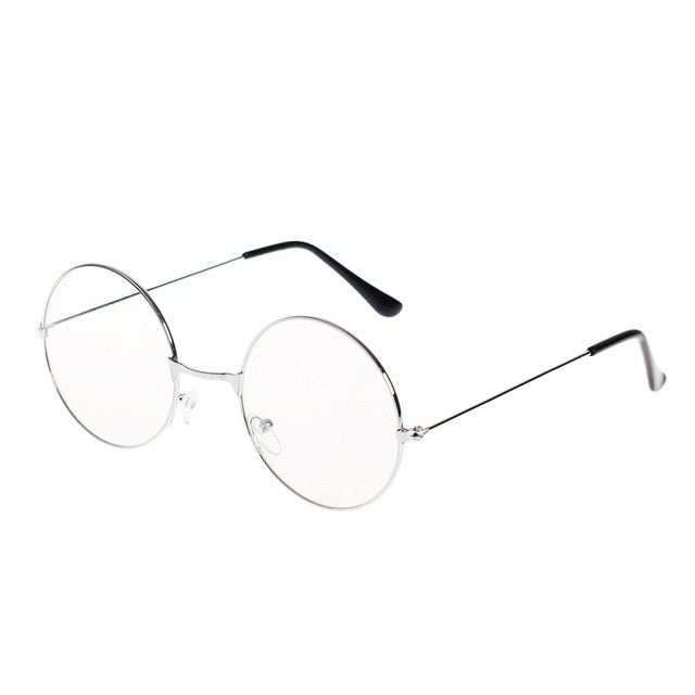 New Retro Large Round Transparent Metal Glasses frame Black Silver Gold 3 Colors