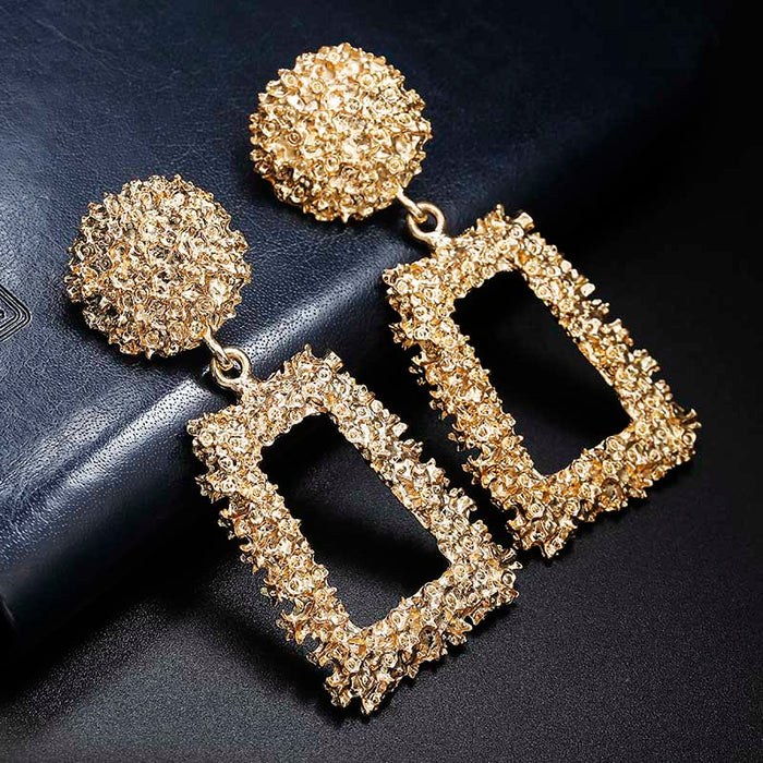 Vintage gold color Geometric Earrings
