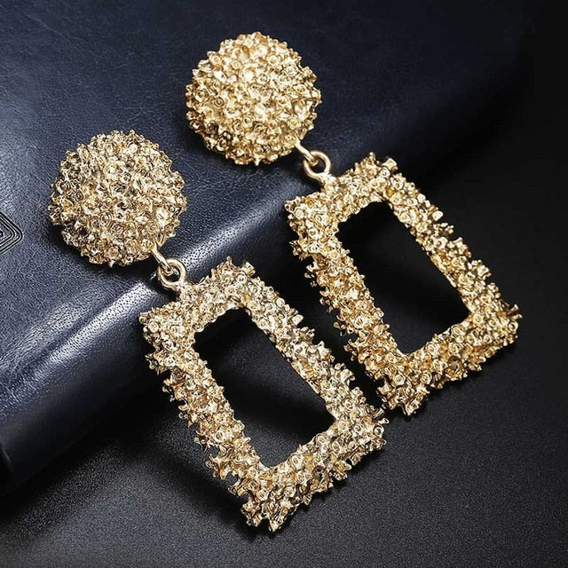 Vintage gold color Geometric Earrings
