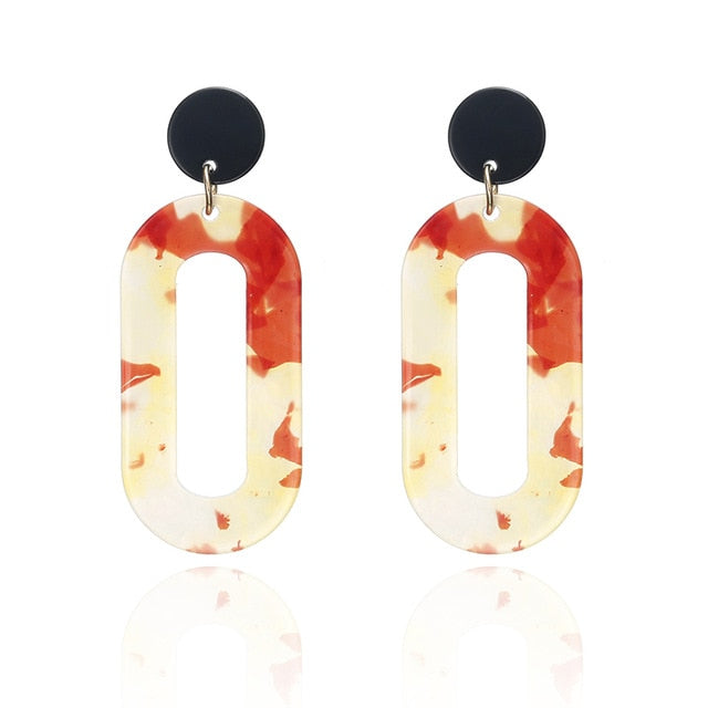 Vintage gold color Geometric Earrings
