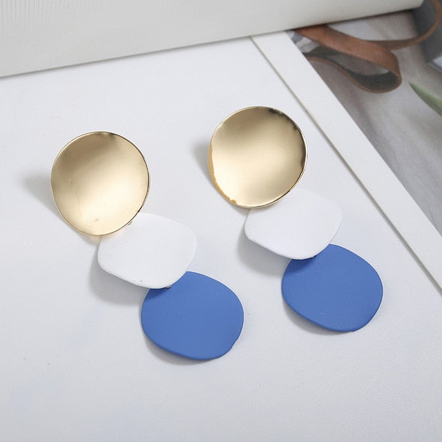 Vintage gold color Geometric Earrings