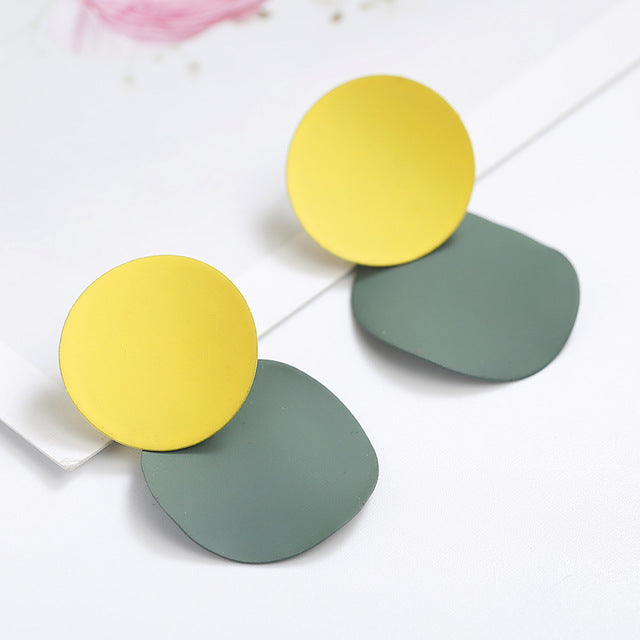 Vintage gold color Geometric Earrings