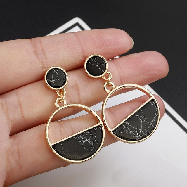 Vintage gold color Geometric Earrings