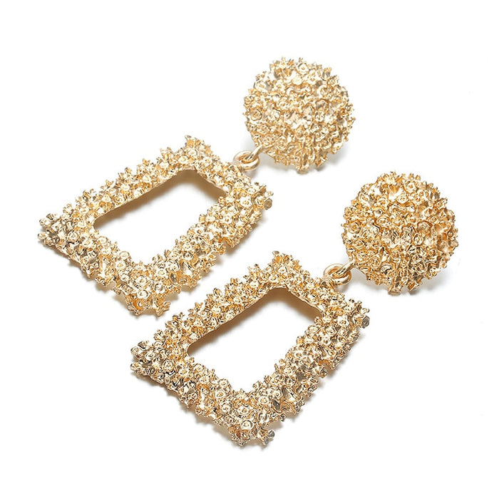 Vintage gold color Geometric Earrings
