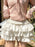 Women Kawaii Lolita Shorts Skirt 2024 Summer Ruffles Layered Patchwork High Waist Mini Skirts Girl Sweet White Pleated Skirt