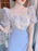 2 Pieces Sets for Women Short Sleeve Skirt Slit Kawaii Clothing Trend 2024 Formal Occasion Luxury Designer Event Woman Outfit