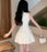 VenusFox Sweet Sleeveless Birthday Party Dress Women Summer Beading Round Neck Waist Bow A-line Mini Dresses Elegant Vestidos