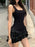 Chic Y2K Sleeveless Mini Dress For Woman Summer Black Dresses Sexy Clubwear Party Slim fit Ruffle Pleated Short Dress