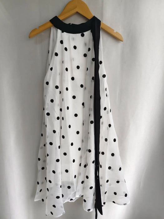 VenusFox Fairy Halter Polka Dot Mini Dress Women Summer Lace Up Bow Off Shoulder Chiffon A-line Dresses Fashion Party Vestidos