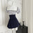 Summer Women Shoujo Korean Preppy Outfits 2 Piece School Uniform Set Striped Crop Sailor Collar Shirt + High Waist Pleated Skirt