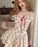 Y2K Sweet Floral Dress Set Woman Casual Red Short Cardigan Elegant Lace Mini Dress Female Korean Prairie Chic Clothing Suit