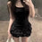 VenusFox Women's Sleeveless Pleated Mini Dress – Elegant Slim-Fit Ruffle Party Dress