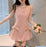 VenusFox Sweet Sleeveless Birthday Party Dress Women Summer Beading Round Neck Waist Bow A-line Mini Dresses Elegant Vestidos