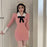Bow Female Knit Dress High Quality Deals Trend Fashion Korean Comfortable Casual Essential New in Pink Women's Crochet Dresses