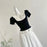 Summer Women Korean Mori Girl 2000s Aesthetic Cute Core Outfits 2 Piece Set Short Sleeve Peter Pan Collar Crop Top + Midi Skirt