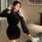 Off Shoulder Dresses for Women Spring Autumn 2025 Beach Korean Fashion One Pieces Curvy Hot Kpop Chiffon Woman Long Sleeve Dress