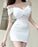 Sexy Low Cut Strapless Bodycon Dress for Women Summer Night Club Workwear Hot Girl Shoulder Bared Mini Dress Club Women's Wear