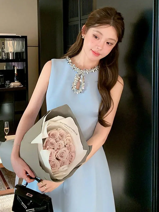 2025 French Luxury Designer Sequined Summer Dresses For Woman Elegant Fashion Casual Short Dress Party Vestidos Feminino Robes