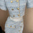 Elegant Chic Vintage Tweed Sets Women Outfits Puff Sleeve Double Breasted Cropped Tops + Asymmetrical Mini Skirt Two Piece Suits