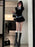 Sweet And Spicy Korean Sle irt And Skirt Set Women's Early Spring College Sle Stripe Splicing Pleated Skirt Two Piece S...