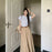 Slit Stripe Women's Two Skirt Piece Set Festival Elegant Casual Vintage New in The Same Korean Style Co Ord Chic Female Outfits