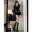 Sweet And Spicy Korean Sle irt And Skirt Set Women's Early Spring College Sle Stripe Splicing Pleated Skirt Two Piece S...