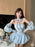 VenusFox French Strapless Dress Women Spring Summer Temperament High-end Sexy Backless Princess Puffy Dresses Shorts Set