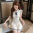 VenusFox Contrast Flying Sleeves Mini Dress for Women Striped Ruffles Elastic A Line Dresses Preppy Style High Waist Vestidos