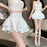 Korean Chic Y2K Sweet Girl's White Princess Mini Skirt Ballet-style Tiered Skirt Elastic High Waist Cake Skirt Shorts All-match